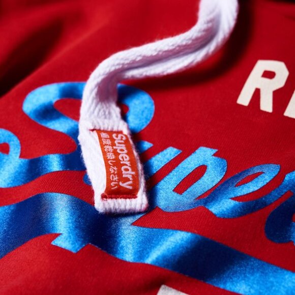 *Vintage Superdry Logo Bonded Satin Hoodie - Picture 2 of 10